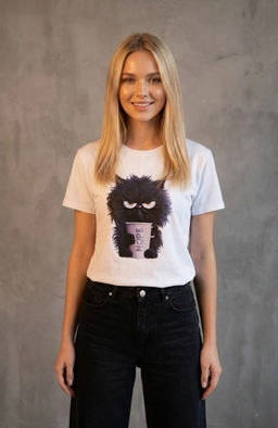 K13445 Футболка OVER SIZE (хлопок) БЕЛЫЙ