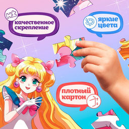 Пазл фигурный в металлической коробке «Принцесса луны», 54 детали