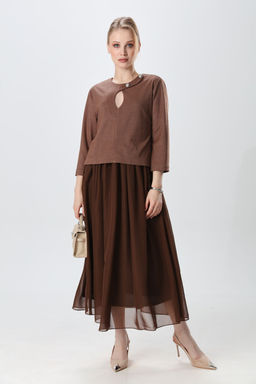 Платье NIKVA н1009-2 капучино  фото 4