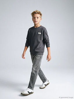 Baggy Fit Erkek ?ocuk Jean Pantolon