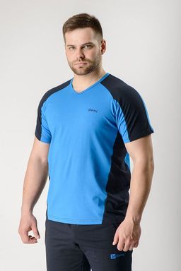 Футболка М-0408: Ярко-синий / Тёмно-синий