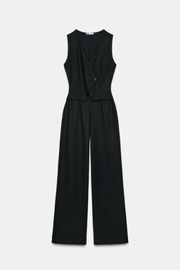 LONG CREPE JUMPSUIT WITH WAISTCOAT DETAIL - Zara фото 5