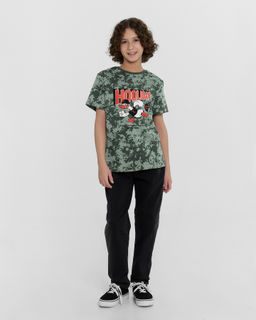Футболка для мальчиков зеленая в стиле миллитари с принтом и надписью Hooligan - Mark formelle фото 3