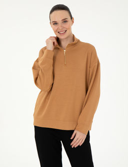 Camel Regular Fit Modal Kuma_ Sweatshirt