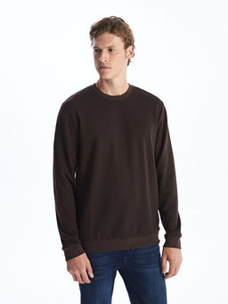 Bisiklet Yaka Uzun Kollu Erkek Sweatshirt