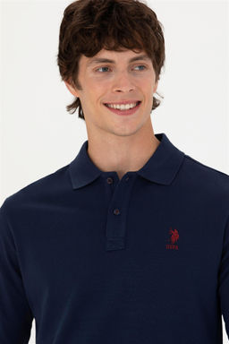 U. S. Polo Assn Мужская темно-синяя базовая толстовка с воротником-поло - U.s. polo assn фото 2