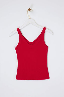 Siyah V Yaka Kal?n Ask?l? Fitilli Esnek Orme Atlet TWOSS26AL00027 - Trendyolmilla фото 9