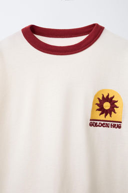 CONTRAST EMBROIDERY T-SHIRT - Zara фото 3