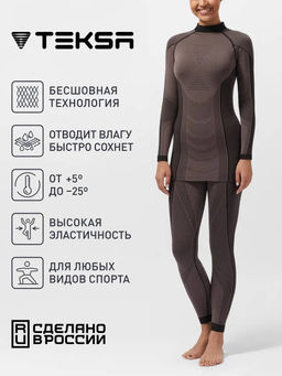 TEKSA WTLP 004 + термофуфайка WTLS 004 Комплект женский термокальсоны mauve-black
