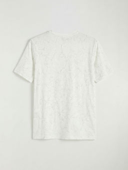 Bisiklet Yaka Bask?l? Erkek Ti??rt