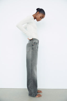 TRF WIDE-LEG MID-WAIST JEANS - Zara фото 31