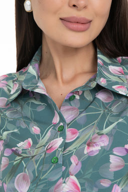 Рубашка Жаклин (тюльпаны, грин) - Diolche фото 5