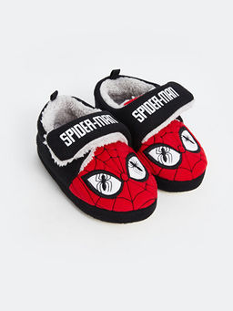 Spider-Man Bask?l? Kadife Erkek Bebek Ev Ayakkab?s?