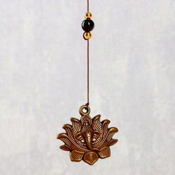 Музыка ветра «Ганеша в лотосе», 3 колокольчика, 40 см