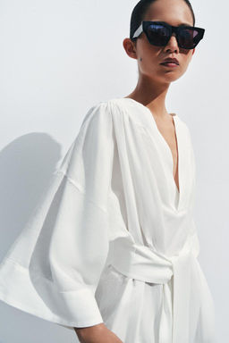 VESTIDO T?NICA CINTUR?N ZW COLLECTION / Blanco - Zara фото 13