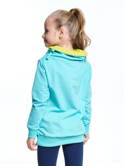 Толстовка с принтом для девочки UD 0483 бирюза - Mini maxi фото 2