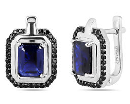 Серьги, сапфир корунд , шпинель, Лэйла