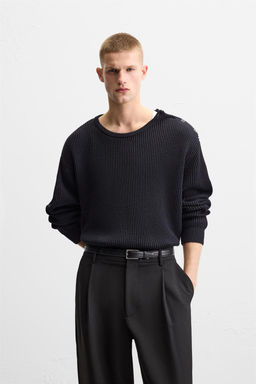 TEXTURED SWEATER WITH BUTTONS - Zara фото 9
