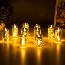 Светодиодная свеча, ночник LED RISALUX «Новый год», от батареек, 3.8×3.8×7.5 см, МИКС