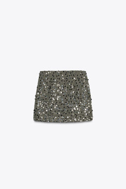 SEQUIN CROSSOVER MINI SKIRT - Zara фото 7