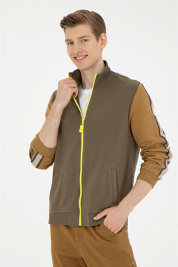 Мужской вязаный кардиган цвета хаки - U.s. polo assn фото 3