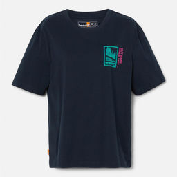 Женская футболка Timberland BACK GRAPHIC TEE темно-синяя фото 6