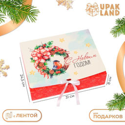 Коробка подарочная новогодняя складная, упаковка С Новым годом, 31?24.5?8 см