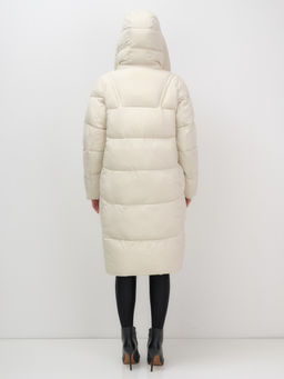 Пальто зимнее Visdeer 7709B женское утепленное 240 г/м² бежевое  фото 11