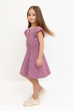 КР 5792/темная орхидея,сердечки платье для дев