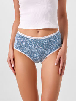 Цена за 2 штуки! Трусы женские макси синие в цветочки цветочки на арктике 412426 - Mark formelle фото 2