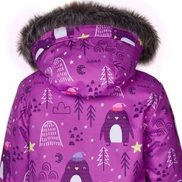 Зимний раздельный комбинезон для девочки FRANKY Сиреневый (пингвины)