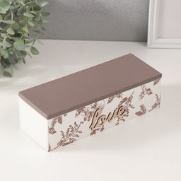 Шкатулка для чая с делениями Грибы и растения. Love, дерево, 23.7?9.5?7.5 см