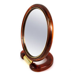 Зеркало настольное 15х23см двухстороннее, пластмассовый корпус (Китай)