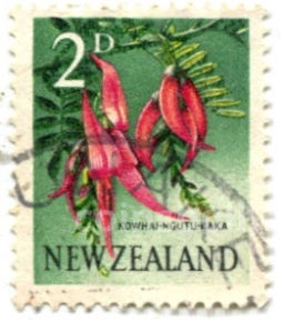 Марка Цветок Кохай-нгуту-кака Новая Зеландия
