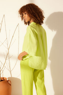 TRENDYOLMILLA Sar? %100 Keten Oversize Gomlek TWOSS24GO00122  фото 6