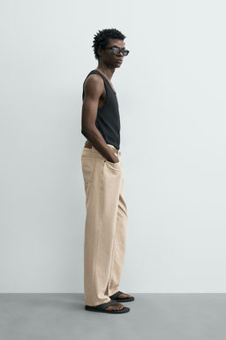 JEANS LIGEROS ALGOD?N - C??AMO / Beige vigor? - Zara фото 4