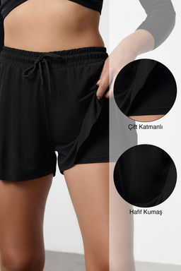 Trendyolmilla Siyah 2 Katmanl? Ici Taytl? Orme Spor Sort THMAW25SR00000