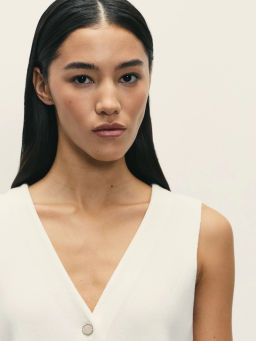 Вязаный жилет с вискозой в составе / Zarina  фото 6