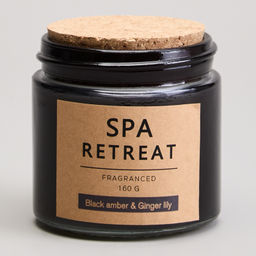 СВЕЧА АРОМАТИЗИРОВАННАЯ В СТАКАНЕ SPA RETREAT BLACK AMBER&CINGER LILY 7,3*7,4 СМ