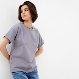 Футболка женская MINAKU: Basic line, серая, размер 44