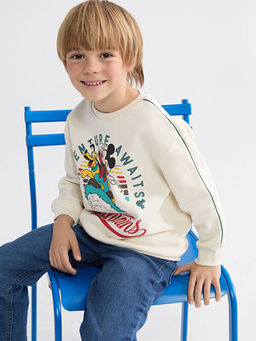 Mickey Mouse Bask?l? Erkek ?ocuk Sweatshirt