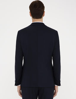 Шерстяная куртка узкого кроя темно-синего цвета - Cacharel фото 4