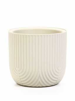 Кашпо для цветов «Рамона», 1.9 л, d=18 см, h=16.5 см, со вставкой, пластиковое, белое