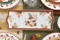 Блюдо, 35х15 см, фарфор P, белое, прямоугольное, Грибы и листья, Autumn Breeze - Easy life фото 3