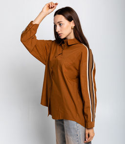 Рубашка #КТ627, коричневый