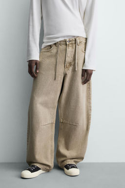 WASHED BARREL FIT TROUSERS - Zara фото 21