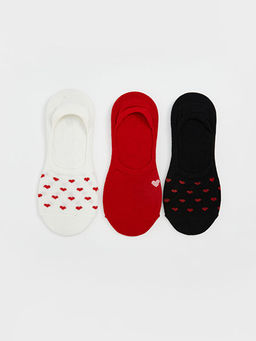 Kalp Desenli Kad?n Babet ?orap 3l?