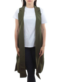 S2623 GREEN Жилет женский классический удлиненный (95% полиэстер,5% спандекс)