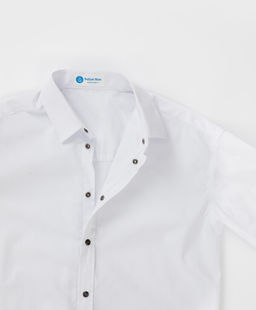 Сорочка оверсайз на кнопках белая Button Blue  фото 6