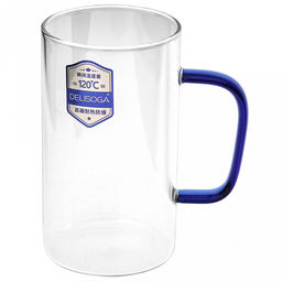 Делисога (Delisoga) Кружка стеклянная 410мл Байкал тонкостенное, боросиликатное стекло, цветная ручка, д6,9см h12,5см, д/горла 6,8см, д/основания 6,4см, набор 4 штуки, в подарочной коробке (Китай) - Домашняя мода фото 7